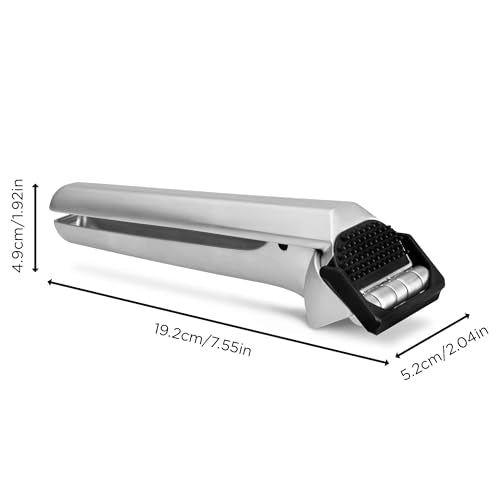 Garject 2-In-1 Garlic Peeler, Garlic Press & Mincer with Garlic Peel Ejector, Chrome-Plated Zinc - Black