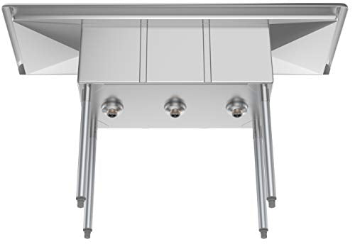 SC101410 12B3 3 Compartment Stainless Steel NSF Commercial Kitchen Sink with Right and Left Drainboards (2 Drainboards)