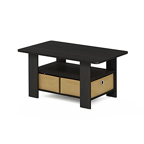 ANDREY Coffee Table (Espresso/Brown / 2 Bin)