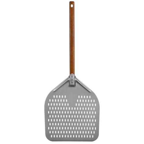 14" x 17" Perforated Aluminum Pizza Peel (14" - 35 inch overall-1)