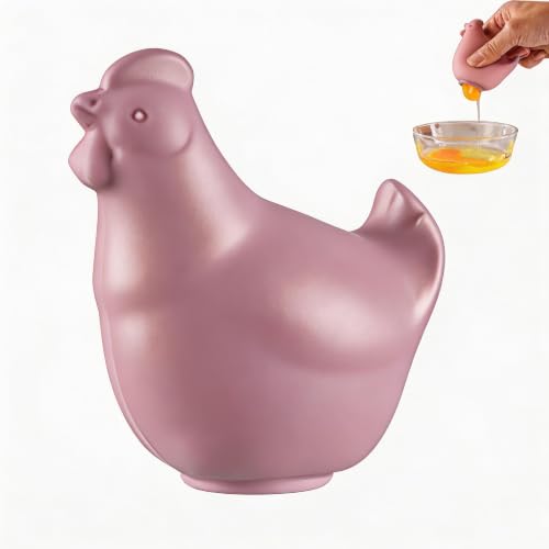 Hen Shaped Silicone Egg Yolk Separator (Pink)