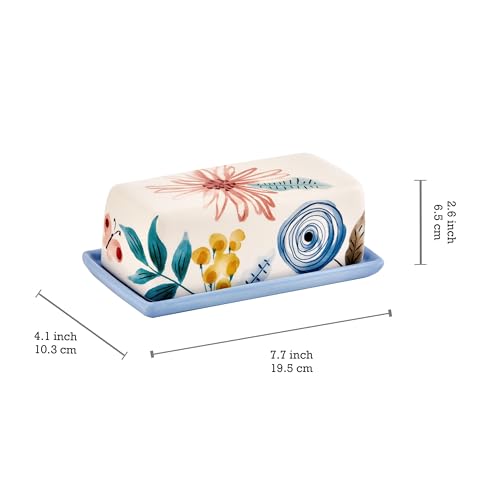 Blossom Symphony Ceramic Butter Dish with Lid