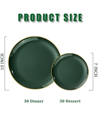 60PCS Green Plastic Plates (Green / 60 PCS)