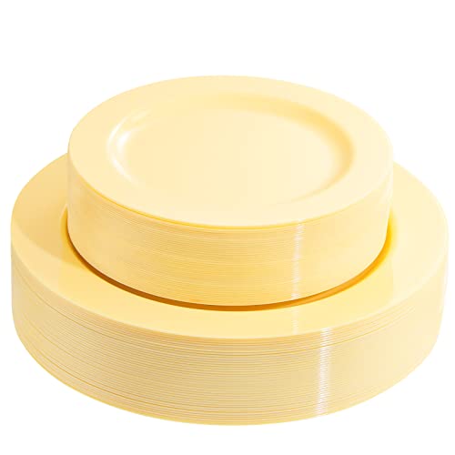 60PCS Yellow Plates (30 Count)