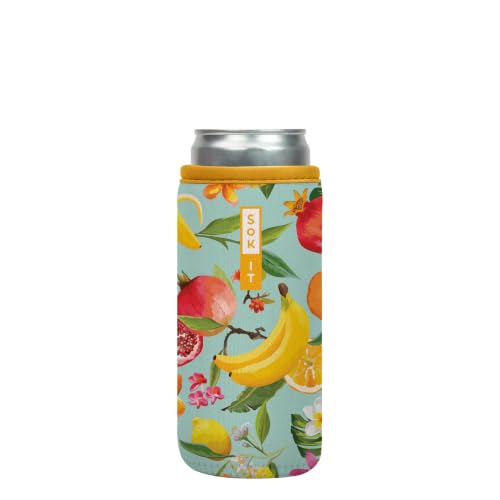 CanSok Sleeve for Beer & Soda Insulated Neoprene Cover (Paradise Punch / 12oz Slim Can Sleeve)