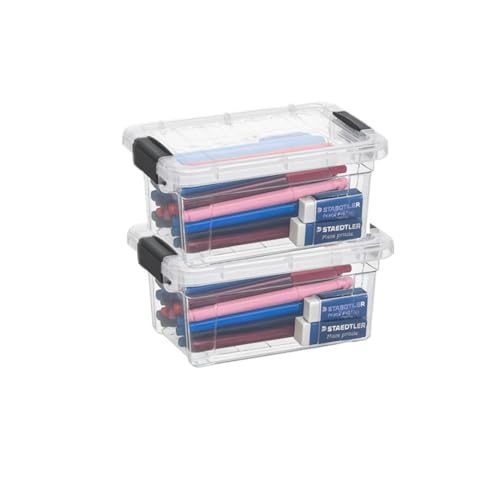 1.85 Quart Clear Plastic Storage Boxes with Lids (1.85 Quart)