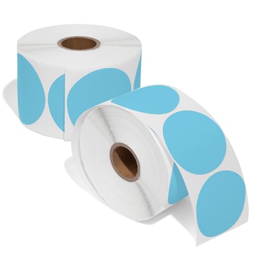 2" Circle Blue Direct Thermal Labels (Blue)