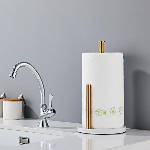Brushed Gold Paper Towel Holder for Kitchen Countertop