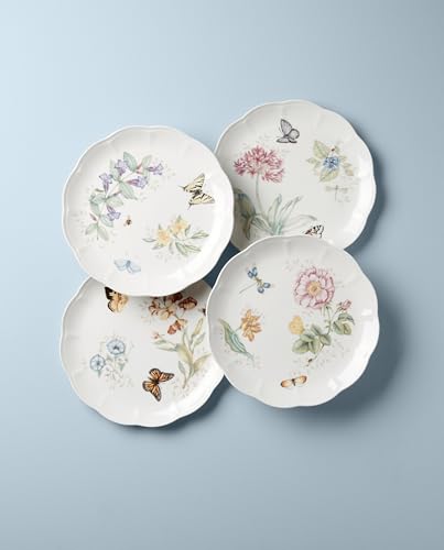 Butterfly Meadow Porcelain Dinner Plate Set for 4 (Dinner Plates, Set of 4)