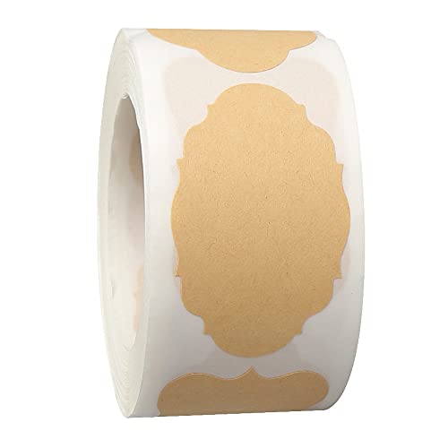300 Pcs Self Adhesive Gift Tags Name Jar Labels Stickers (Brown)