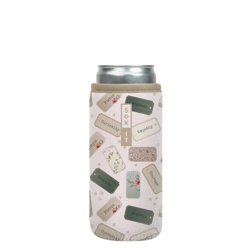 CanSok Sleeve for Beer & Soda Insulated Neoprene Cover (Daily Intentions / 12oz Slim Can Sleeve)