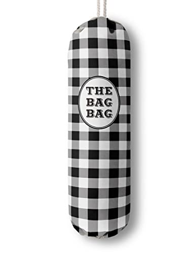 THE BAG BAG Plastic Bag Holder (Black White Plaid)