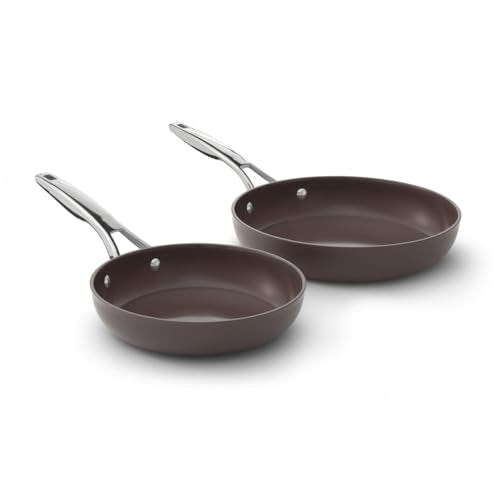 Premier Ceramic Nonstick 8 inch and 10 inch Frying Pan Set (2-Piece Set / Fond)