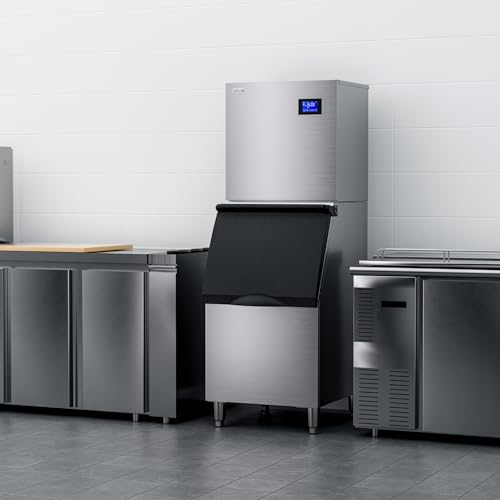 Commercial Ice Maker (Silver / 29"D x 22"W x 66"H)