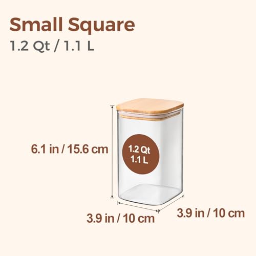 Glass Storage Containers with Lids 1.2 Qt (6 Count)