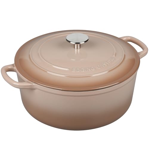 Enameled Dutch Ovens Cast Iron Dutch Oven Pot with Lid for Bread Baking (Mocha / 7QT)