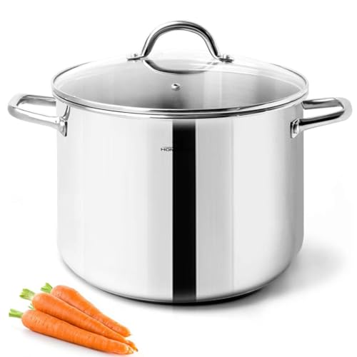 Stock Pot 8 Quart with Lid Nickel Free Stainless Steel (Shiny Silver - Mirror Polished Stainless Steel / 8 Quarts)