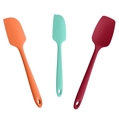 600°F Heat Resistant Silicone Spatula Scrapers (Set of 3 / Multicolor 5)