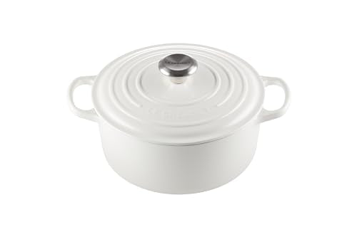 Enameled Cast Iron Round Dutch Oven (White / 4.5 Qt)