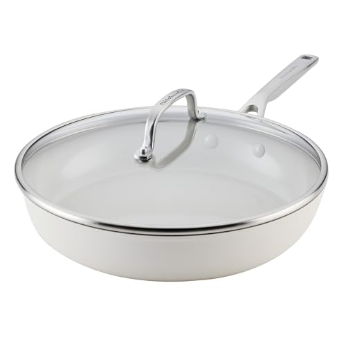 Ceramic Frying Pan with Lid (Porcelain / 12.25-Inch)