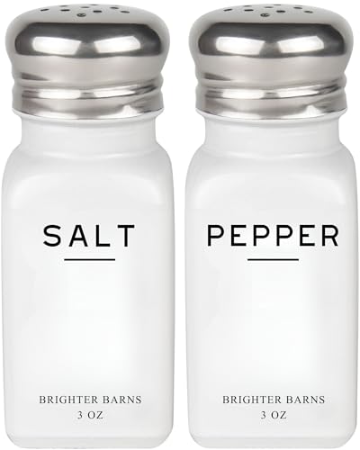 White Salt and Pepper Shakers Set by Brighter Barns (White)