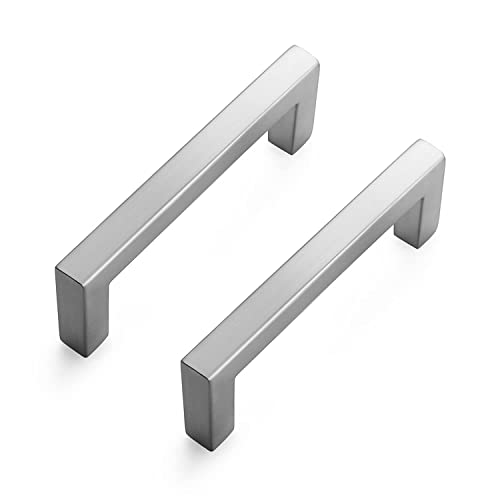 Brushed Nickel Cabinet Handles Solid Cabinet Pulls 3 Inch 15 Pack (Brushed Nickel / Flat Black 3'' Hole Center)