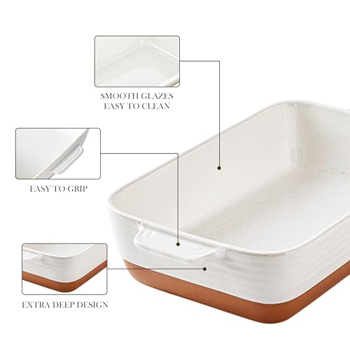 Large 9x13 Ceramic Baking Dish with Handles
