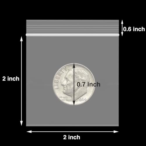 200Pcs 2" x 2" Plastic Zip Bags (200 Count)