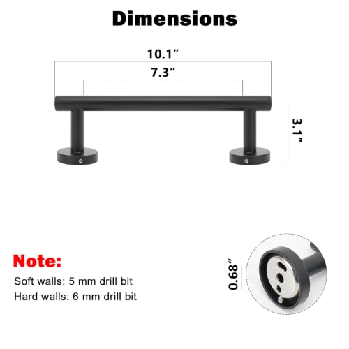 Bath Towel Bar (Matte Black / 10 Inch)