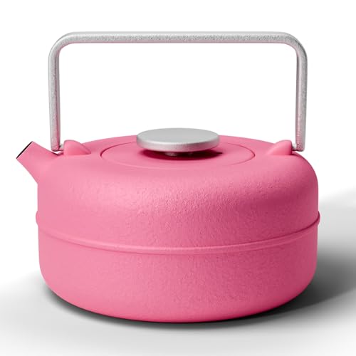 Teapot with Removable Infuser (0.8 Quarts / Rosered Cylinder)
