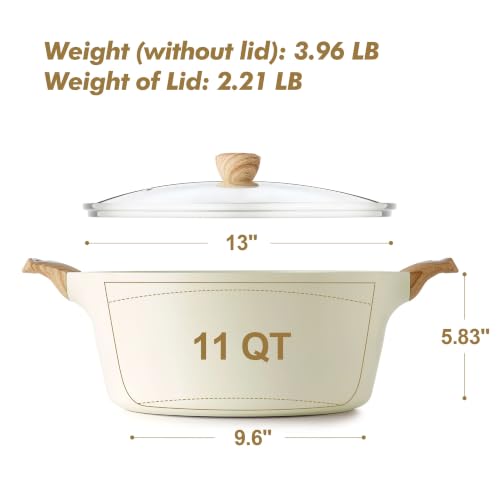Ceramic Nonstick Pot (11 Quarts / Ceramic White)