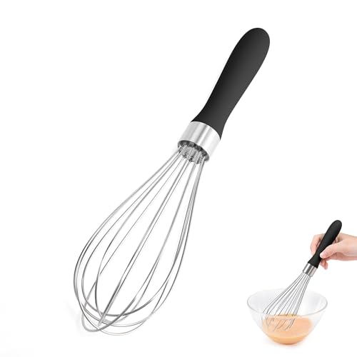 18 8 Stainless Steel Balloon Whisk for Cooking (S / Black)