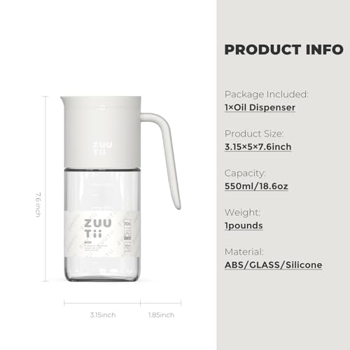 Olive Oil Dispenser Bottle 18.6oz (Light Cream)