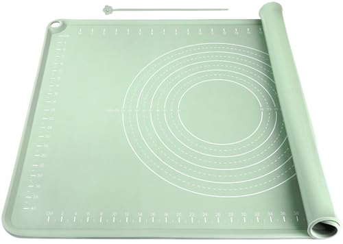 Extra Large Silicone Baking Mat for Countertops (Light Green / 27.6"L x 19.7"W)