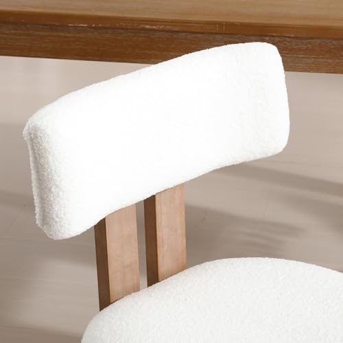 Dining Chairs Set of 6 Faux Fur Diner Chairs Wood Chairs for Kitchen and Dining Room (6 Count)