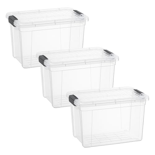 8.7 Quart Clear Plastic Storage Boxes with Lids (8.7 Quart)