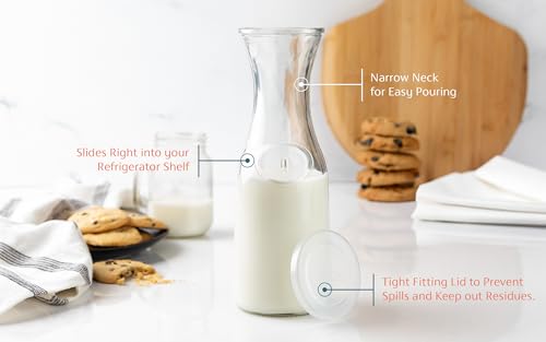 Glass Carafes with Lids (Set of 4, 1 Liter)