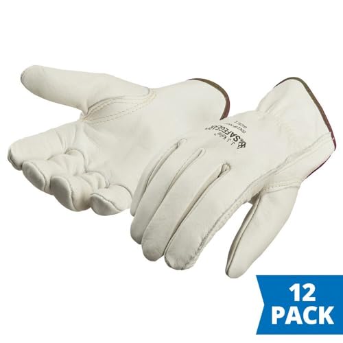 SAFEGEAR XXL Cowhide Leather Work Gloves with Keystone Thumb (12 Count)