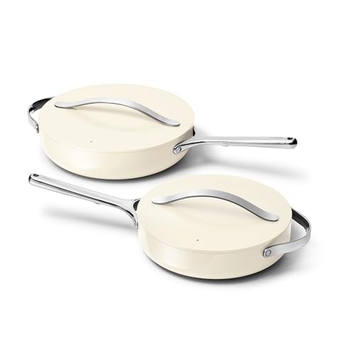4 Piece Sauté Pan Duo with Lids (Cream)