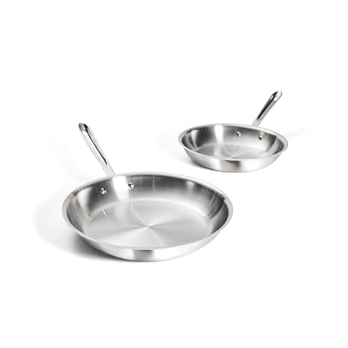D3 3 Ply Stainless Steel Fry Pan Set (10 inch + 12 inch Fry Pan Set)