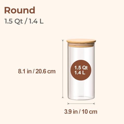 Glass Storage Containers with Lids 1.5 Qt (1.5 Qt x 3)