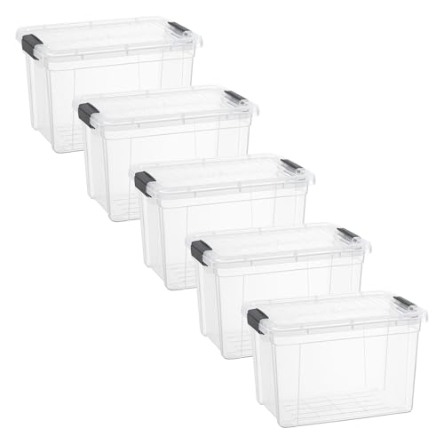 8.7 Quart Clear Plastic Storage Boxes with Lids (8.7 Quart)