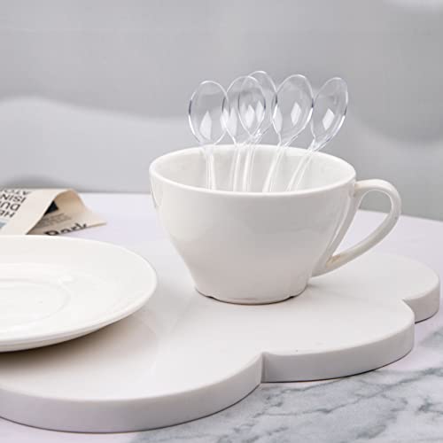 300 Pieces Clear Plastic Mini Spoons for Desserts 4 Inches Clear Plastic Spoons Heavy Duty Perfect for Cake (Clear / Mini Spoons)