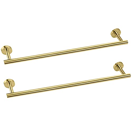 2 Pieces Brushed Gold Bathroom Towel Bar (Gold / 24inch)