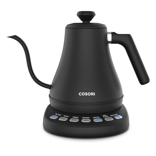 Gooseneck Electric Kettle with Temperature Control (Black / 0.8 Quarts)