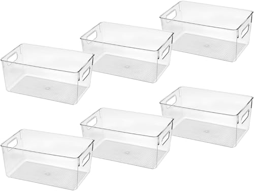 Clear Plastic Storage Bins (10 X 6 X 5.1)