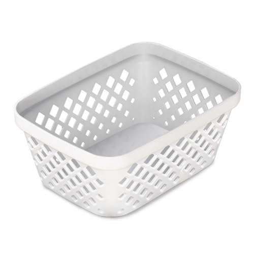 Plastic Storage Basket Set (White / Small)