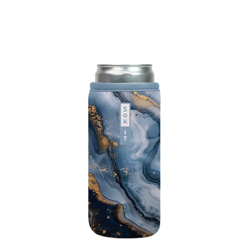 CanSok Sleeve for Beer & Soda Insulated Neoprene Cover (Sapphire Drift / 12oz Slim Can Sleeve)