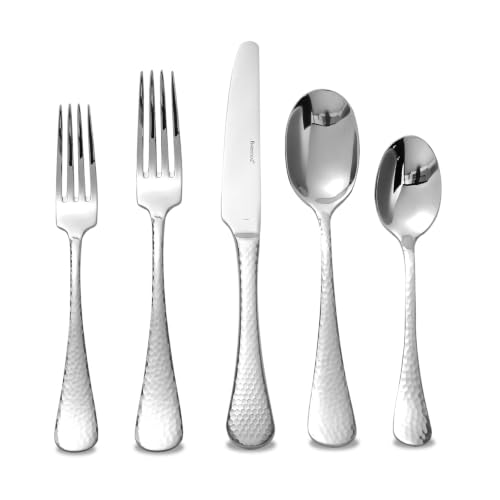 Hammered Silverware Set (Silver / Bastia 5 pieces for 1)