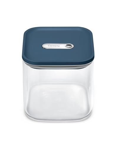 2.5 qt Glass Airtight Food Storage Container with Lid (Navy / 2.5qt Container)